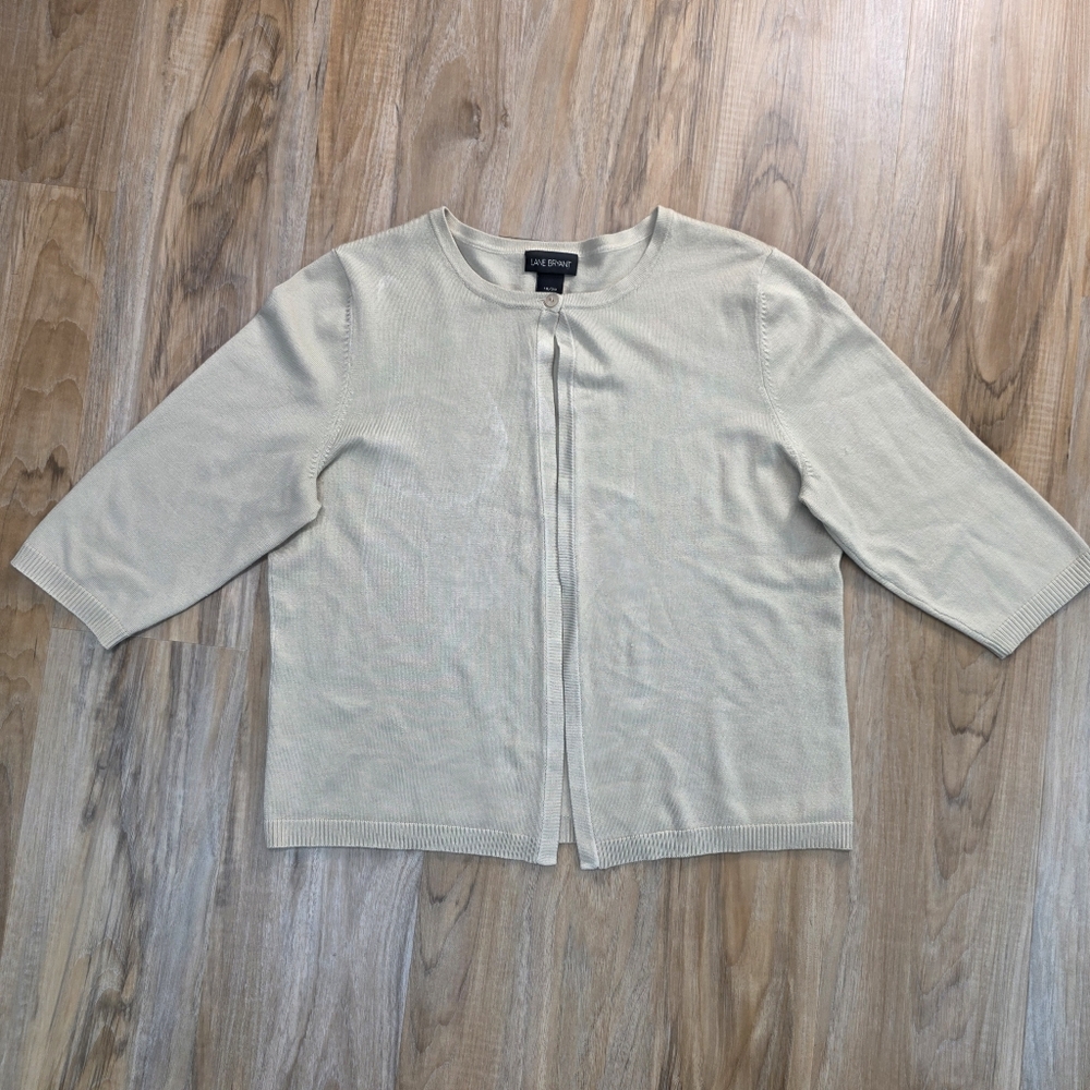 💇‍♀️Lane Bryant Tan Top Button Open Front Sweater Size 18-20